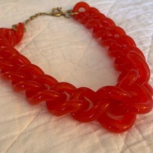 J. Crew Red Lucite Bold Links Necklace
